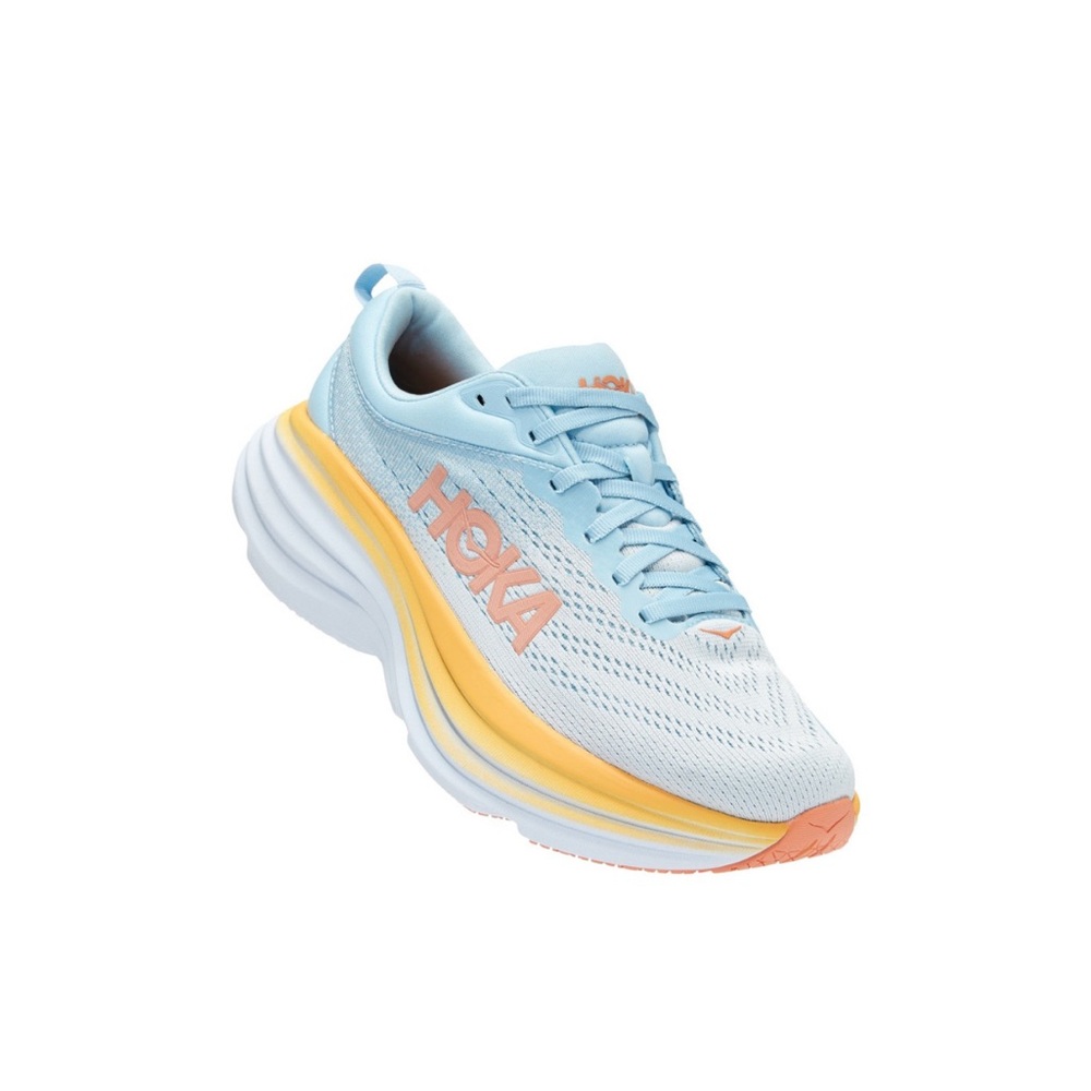 Hoka Blue and Yellow Athletic Shoes with Maximalist Cushioning